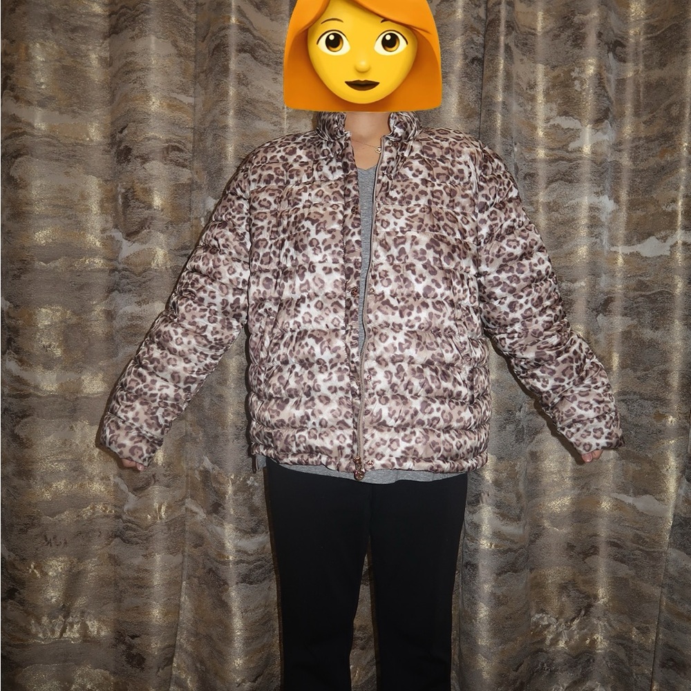 Bernardo Womens Leopard Print Women's Puffer packable Jacket